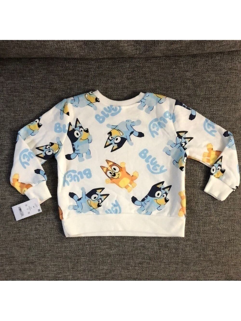 Moose Bluey Bingo Long Toddler Boys Sleeve Pullover Sweatshirt White 2T - Picture 6 of 13